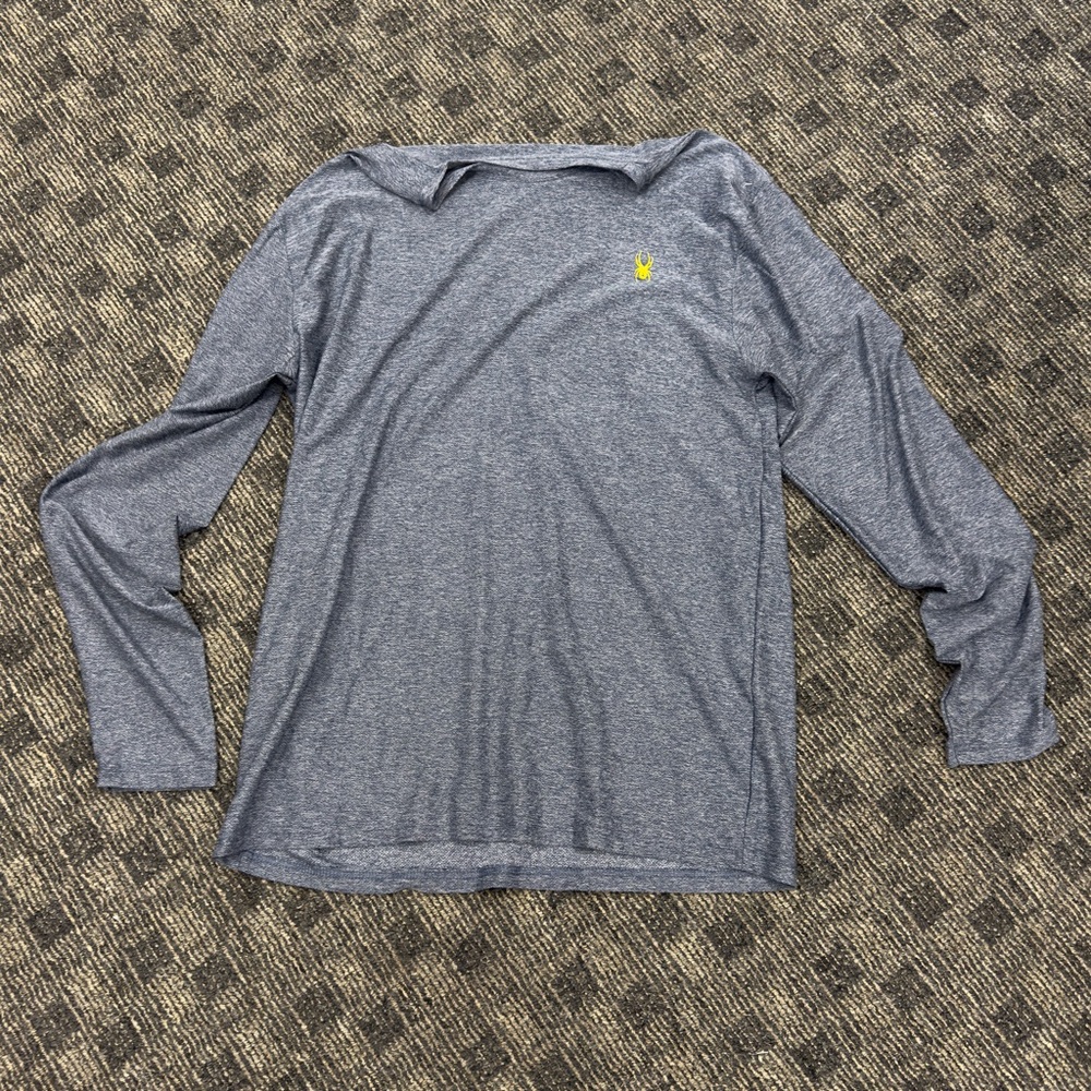 Spyder‎ Gray Long Sleeve Men's Tee with Yellow Logo